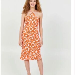NWT Altard State orange floral halter dress size L